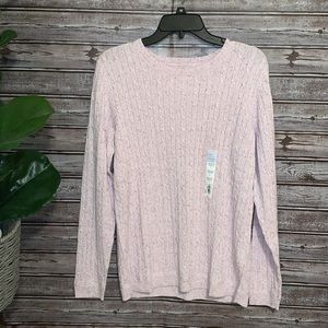 Croft & Barrow pink cable knit crew neck sweater